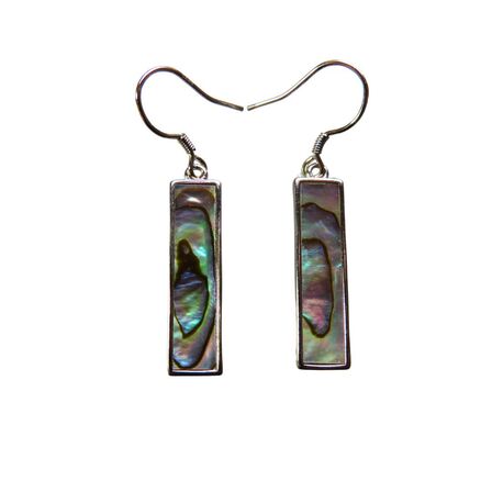 Paua and sterling silver rectangle earrings