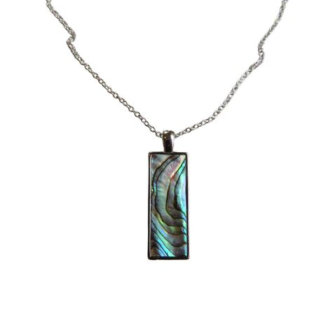 Paua and Sterling Silver rectangular pendant