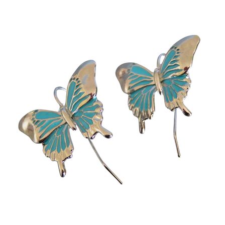 Blue Butterfly drop earrings