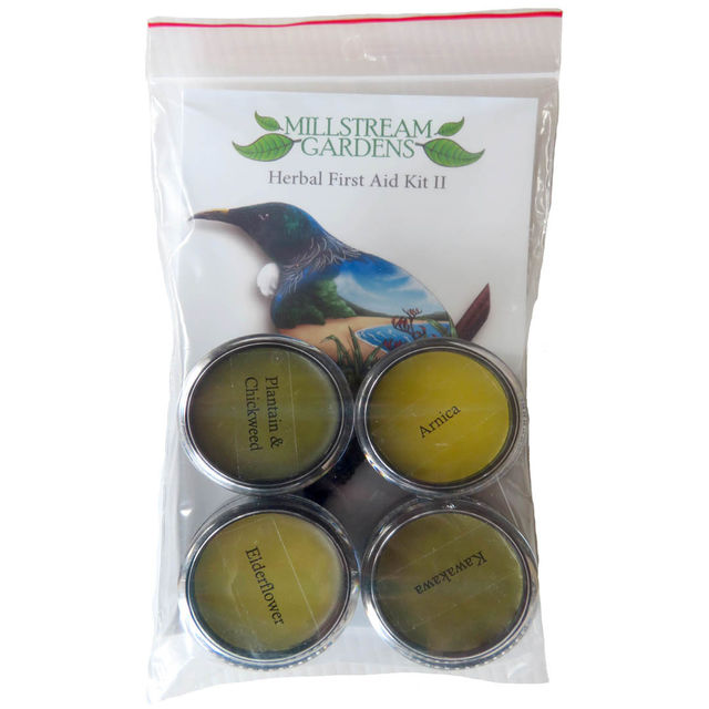 Herbal First Aid Kit II four balm pots made in New Zealand Wildside Gifts