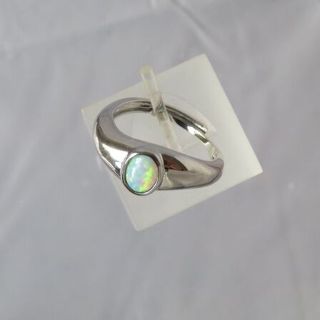 Opal Wave Ring Silver PVD on brass adjustable ring